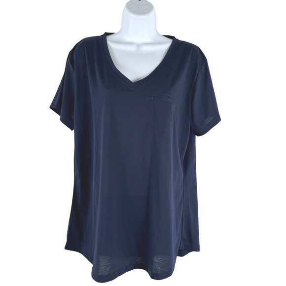 Stio T-Shirt Tee Top Womens XL Blue Short Sleeve Polyester Cotton TP-3426 - Picture 1 of 8
